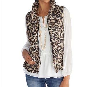 White House Black Market Ruffled Puffer Vest